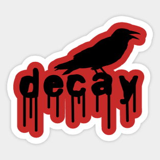 crow on decay, Gothic fashion Sticker